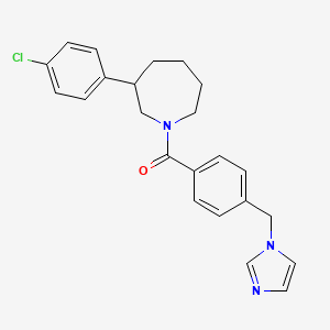molecular formula C23H24ClN3O B2394821 (4-((1H-imidazol-1-yl)methyl)phenyl)(3-(4-chlorophenyl)azepan-1-yl)methanone CAS No. 1795443-06-9