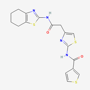 N-(4-(2-oxo-2-((4,5,6,7-tetrahydrobenzo[d]thiazol-2-yl)amino)ethyl)thiazol-2-yl)thiophene-3-carboxamide