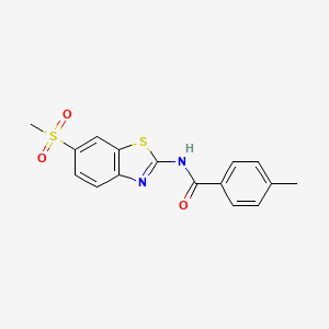 4-methyl-N-(6-methylsulfonyl-1,3-benzothiazol-2-yl)benzamide