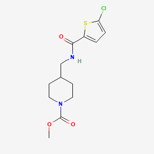 molecular formula C13H17ClN2O3S B2394827 Methyl-4-((5-Chlorthiophen-2-carboxamido)methyl)piperidin-1-carboxylat CAS No. 1235270-95-7