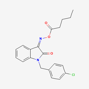 molecular formula C20H19ClN2O3 B2394828 1-(4-chlorobenzyl)-3-[(pentanoyloxy)imino]-1,3-dihydro-2H-indol-2-one CAS No. 303149-89-5