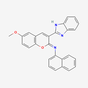 molecular formula C27H19N3O2 B2394829 3-(1H-benzimidazol-2-yl)-6-methoxy-N-naphthalen-1-ylchromen-2-imine CAS No. 328555-92-6