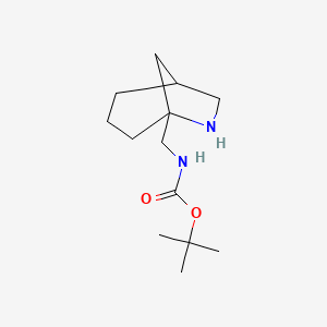 molecular formula C13H24N2O2 B2394838 tert-butyl N-({6-azabicyclo[3.2.1]octan-5-yl}methyl)carbamate CAS No. 1439908-26-5