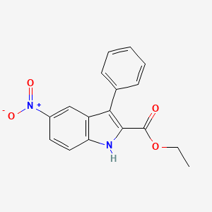 molecular formula C17H14N2O4 B2394844 ethyl 5-nitro-3-phenyl-1H-indole-2-carboxylate CAS No. 23515-78-8