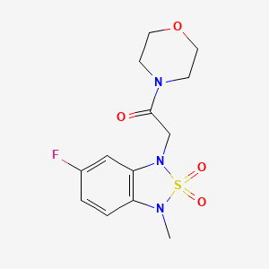 molecular formula C13H16FN3O4S B2394847 2-(6-fluoro-3-methyl-2,2-dioxidobenzo[c][1,2,5]thiadiazol-1(3H)-yl)-1-morpholinoethanone CAS No. 2034263-62-0