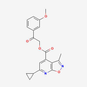 molecular formula C20H18N2O5 B2394854 2-(3-Methoxyphenyl)-2-oxoethyl 6-cyclopropyl-3-methyl-[1,2]oxazolo[5,4-b]pyridine-4-carboxylate CAS No. 1788977-66-1