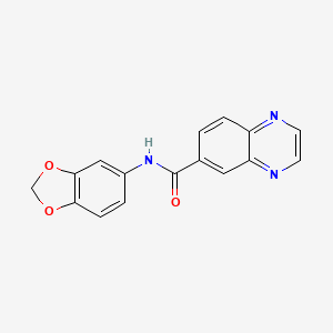 molecular formula C16H11N3O3 B2394855 N-(1,3-benzodioxol-5-yl)quinoxaline-6-carboxamide CAS No. 571910-61-7