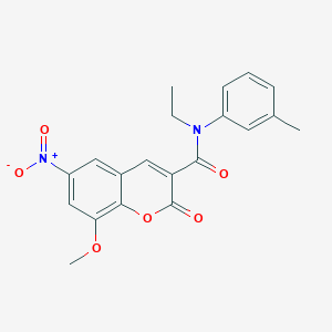 molecular formula C20H18N2O6 B2394859 N-乙基-8-甲氧基-N-(3-甲基苯基)-6-硝基-2-氧代-2H-色烯-3-甲酰胺 CAS No. 833431-26-8