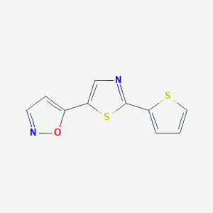 molecular formula C10H6N2OS2 B2394863 5-[2-(2-Thienyl)-1,3-thiazol-5-yl]isoxazole CAS No. 1211201-45-4