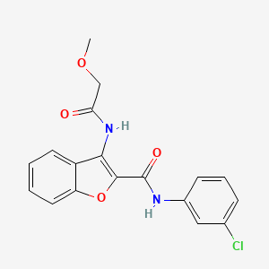 molecular formula C18H15ClN2O4 B2394867 N-(3-chlorophenyl)-3-(2-methoxyacetamido)benzofuran-2-carboxamide CAS No. 888464-21-9