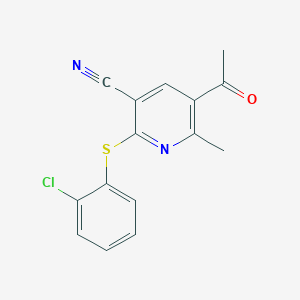 5-Acetyl-2-[(2-chlorophenyl)sulfanyl]-6-methylnicotinonitrile