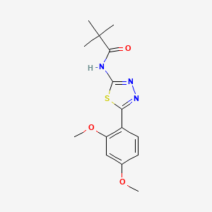 molecular formula C15H19N3O3S B2394874 N-[5-(2,4-dimethoxyphenyl)-1,3,4-thiadiazol-2-yl]-2,2-dimethylpropanamide CAS No. 379730-61-7