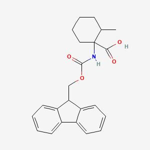 molecular formula C23H25NO4 B2394881 1-(9H-fluoren-9-ylmethoxycarbonylamino)-2-methylcyclohexane-1-carboxylic acid CAS No. 1342631-07-5