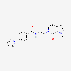 molecular formula C21H20N4O2 B2394882 N-(2-(1-methyl-7-oxo-1H-pyrrolo[2,3-c]pyridin-6(7H)-yl)ethyl)-4-(1H-pyrrol-1-yl)benzamide CAS No. 2034331-54-7