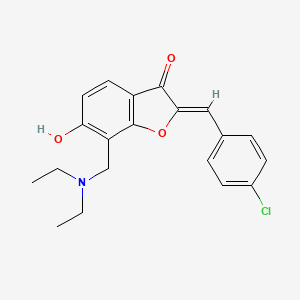 molecular formula C20H20ClNO3 B2394886 (Z)-2-(4-chlorobenzylidene)-7-((diethylamino)methyl)-6-hydroxybenzofuran-3(2H)-one CAS No. 869077-16-7