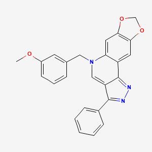 molecular formula C25H19N3O3 B2394895 5-(3-methoxybenzyl)-3-phenyl-5H-[1,3]dioxolo[4,5-g]pyrazolo[4,3-c]quinoline CAS No. 866348-47-2