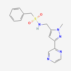 N-((1-methyl-3-(pyrazin-2-yl)-1H-pyrazol-5-yl)methyl)-1-phenylmethanesulfonamide