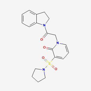 molecular formula C19H21N3O4S B2394903 1-(2-(indolin-1-yl)-2-oxoethyl)-3-(pyrrolidin-1-ylsulfonyl)pyridin-2(1H)-one CAS No. 1251608-61-3