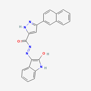 3-naphthalen-2-yl-N'-(2-oxoindol-3-yl)-1H-pyrazole-5-carbohydrazide