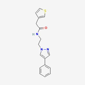 molecular formula C17H17N3OS B2394930 N-(2-(4-phenyl-1H-pyrazol-1-yl)ethyl)-2-(thiophen-3-yl)acetamide CAS No. 2034417-82-6