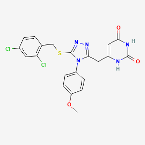 6-[[5-[(2,4-dichlorophenyl)methylsulfanyl]-4-(4-methoxyphenyl)-1,2,4-triazol-3-yl]methyl]-1H-pyrimidine-2,4-dione