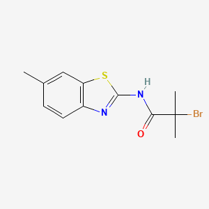 molecular formula C12H13BrN2OS B2394935 2-bromo-2-methyl-N-(6-methyl-1,3-benzothiazol-2-yl)propanamide CAS No. 944885-39-6