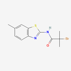 molecular formula C12H13BrN2OS B2394935 2-Brom-2-methyl-N-(6-methyl-1,3-benzothiazol-2-yl)propanamid CAS No. 944885-39-6