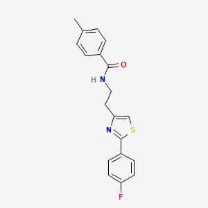 molecular formula C19H17FN2OS B2394937 N-{2-[2-(4-fluorophenyl)-1,3-thiazol-4-yl]ethyl}-4-methylbenzamide CAS No. 896606-81-8