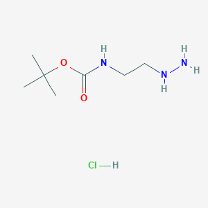 molecular formula C7H18ClN3O2 B2394946 Tert-butyl N-(2-hydrazinylethyl)carbamate;hydrochloride CAS No. 2408972-77-8