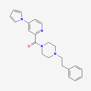 molecular formula C22H24N4O B2394952 (4-(1H-吡咯-1-基)吡啶-2-基)(4-苯乙基哌嗪-1-基)甲苯酮 CAS No. 1421524-08-4