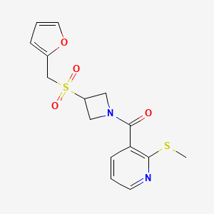 (3-((Furan-2-ylmethyl)sulfonyl)azetidin-1-yl)(2-(methylthio)pyridin-3-yl)methanone