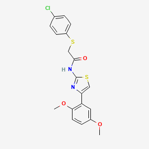 molecular formula C19H17ClN2O3S2 B2394962 2-((4-chlorophenyl)thio)-N-(4-(2,5-dimethoxyphenyl)thiazol-2-yl)acetamide CAS No. 895471-55-3