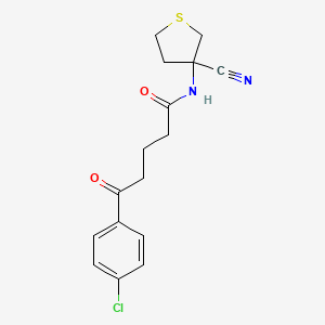 molecular formula C16H17ClN2O2S B2394966 5-(4-chlorophenyl)-N-(3-cyanothiolan-3-yl)-5-oxopentanamide CAS No. 1376365-45-5