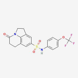 molecular formula C18H15F3N2O4S B2394969 4-oxo-N-(4-(trifluoromethoxy)phenyl)-2,4,5,6-tetrahydro-1H-pyrrolo[3,2,1-ij]quinoline-8-sulfonamide CAS No. 898462-82-3