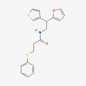 N-(2-(furan-2-yl)-2-(thiophen-3-yl)ethyl)-3-(phenylthio)propanamide