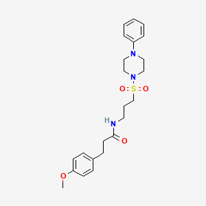 molecular formula C23H31N3O4S B2394977 3-(4-methoxyphenyl)-N-(3-((4-phenylpiperazin-1-yl)sulfonyl)propyl)propanamide CAS No. 1021074-59-8