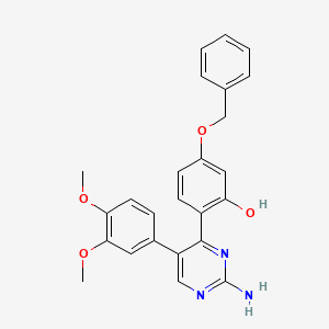 molecular formula C25H23N3O4 B2394978 2-(2-Amino-5-(3,4-dimethoxyphenyl)pyrimidin-4-yl)-5-(benzyloxy)phenol CAS No. 850230-34-1