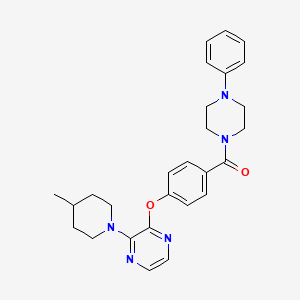 (4-((3-(4-Methylpiperidin-1-yl)pyrazin-2-yl)oxy)phenyl)(4-phenylpiperazin-1-yl)methanone