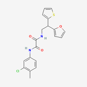 molecular formula C19H17ClN2O3S B2394984 N'-(3-chloro-4-methylphenyl)-N-[2-(furan-2-yl)-2-(thiophen-2-yl)ethyl]ethanediamide CAS No. 2097919-12-3
