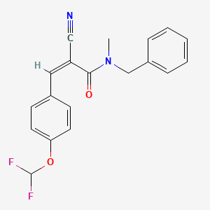 molecular formula C19H16F2N2O2 B2394994 (Z)-N-Benzyl-2-cyano-3-[4-(difluoromethoxy)phenyl]-N-methylprop-2-enamide CAS No. 326185-65-3