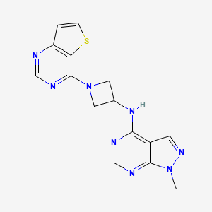 molecular formula C15H14N8S B2394998 1-Methyl-N-(1-thieno[3,2-d]pyrimidin-4-ylazetidin-3-yl)pyrazolo[3,4-d]pyrimidin-4-amine CAS No. 2415468-64-1