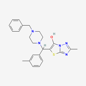 molecular formula C24H27N5OS B2395002 5-((4-Benzylpiperazin-1-yl)(m-tolyl)methyl)-2-methylthiazolo[3,2-b][1,2,4]triazol-6-ol CAS No. 869343-96-4