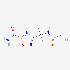 molecular formula C8H11ClN4O3 B2395004 3-[2-[(2-Chloroacetyl)amino]propan-2-yl]-1,2,4-oxadiazole-5-carboxamide CAS No. 2411290-57-6