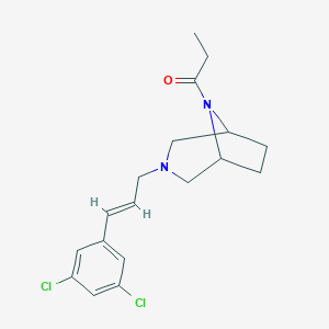 molecular formula C18H22Cl2N2O B239501 1-[3-[(E)-3-(3,5-dichlorophenyl)prop-2-enyl]-3,8-diazabicyclo[3.2.1]octan-8-yl]propan-1-one CAS No. 1640-64-8