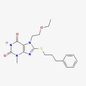 7-(2-Ethoxy-ethyl)-3-methyl-8-(3-phenyl-propylsulfanyl)-3,7-dihydro-purine-2,6-dione