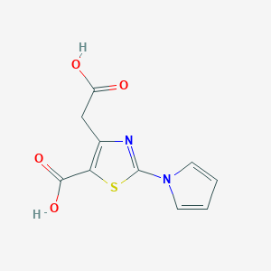 molecular formula C10H8N2O4S B2395019 4-(carboxymethyl)-2-(1H-pyrrol-1-yl)-1,3-thiazole-5-carboxylic acid CAS No. 1219563-28-6