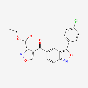 molecular formula C20H13ClN2O5 B2395025 Ethyl 4-[3-(4-chlorophenyl)-2,1-benzoxazole-5-carbonyl]-1,2-oxazole-3-carboxylate CAS No. 337920-31-7