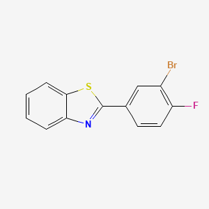 molecular formula C13H7BrFNS B2395026 2-(3-Bromo-4-fluorophenyl)-1,3-benzothiazole CAS No. 902086-51-5