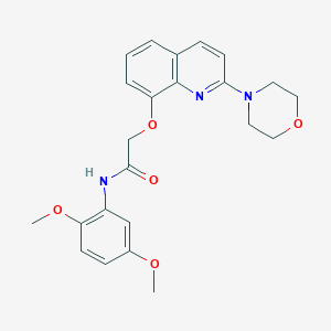 molecular formula C23H25N3O5 B2395030 N-(2,5-dimethoxyphenyl)-2-((2-morpholinoquinolin-8-yl)oxy)acetamide CAS No. 941909-47-3