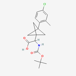 2-[3-(4-Chloro-2-methylphenyl)-1-bicyclo[1.1.1]pentanyl]-2-[(2-methylpropan-2-yl)oxycarbonylamino]acetic acid